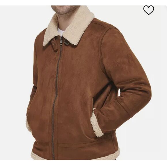 Calvin Klein Men's Classic Faux Shearling B-3 Bomber Jacket, 2XL-EUC - Picture 8 of 10